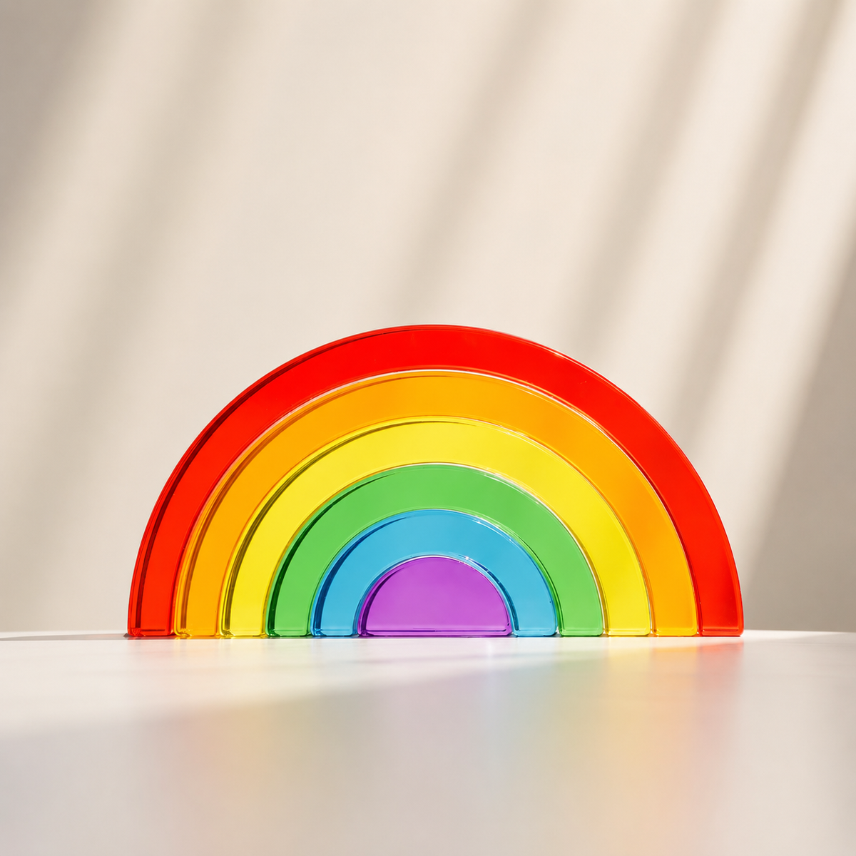 6-Piece Small Crystal Clear Rainbow Lucite Blocks