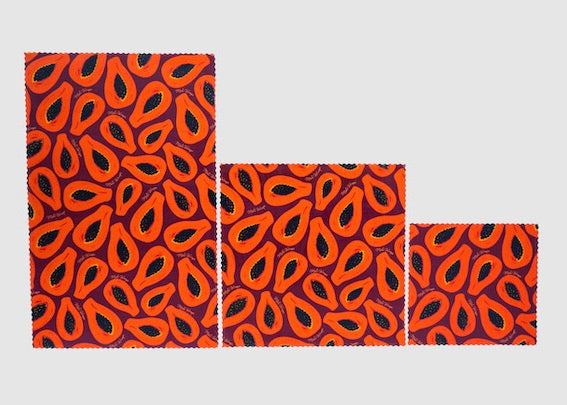 Beeswax Food Wrap | Purple Papaya Print