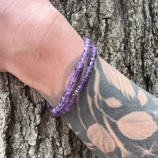 Amethyst Cube Bracelet