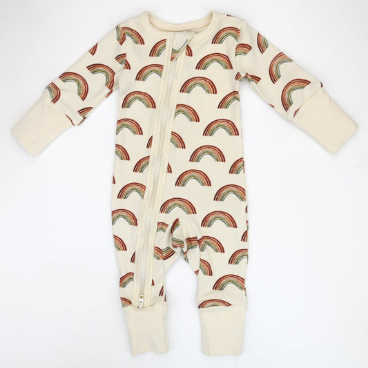 Organic Cotton Baby Pajamas 2-Way Zip Front Zipper Sleeper | August