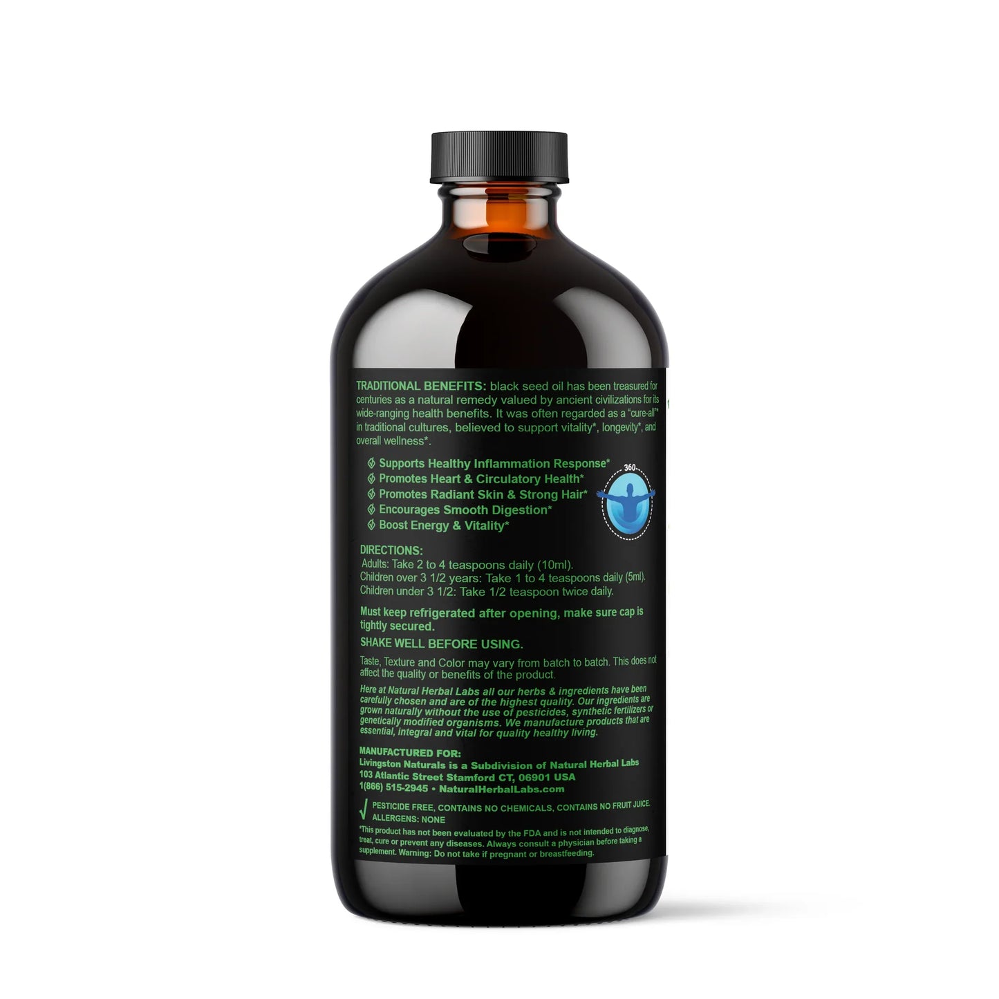 Maximum Strength | Organic Black Seed Oil with Oil of Oregano + Moringa