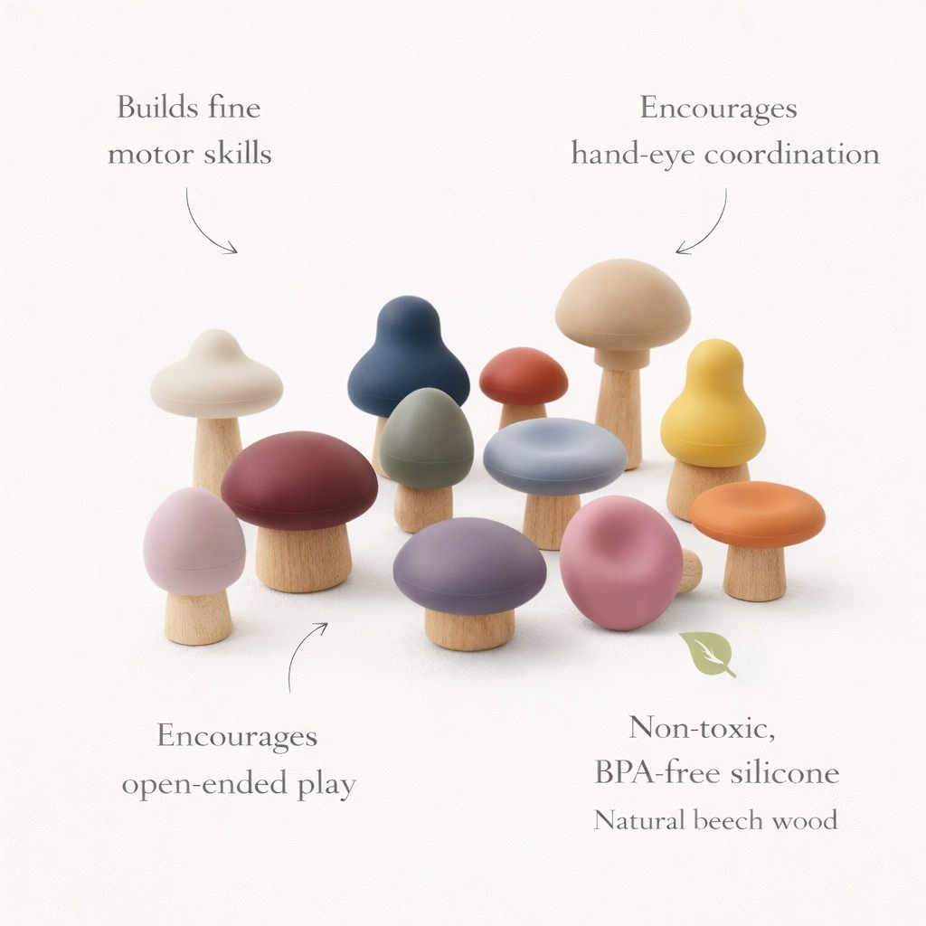 Mushroom Mix & Match Toy | 24pc | LYTL®️