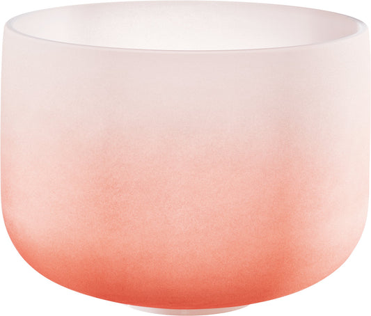 13" Color-Frosted Crystal Singing Bowl, Orange, Note D4, Sacral Chakra