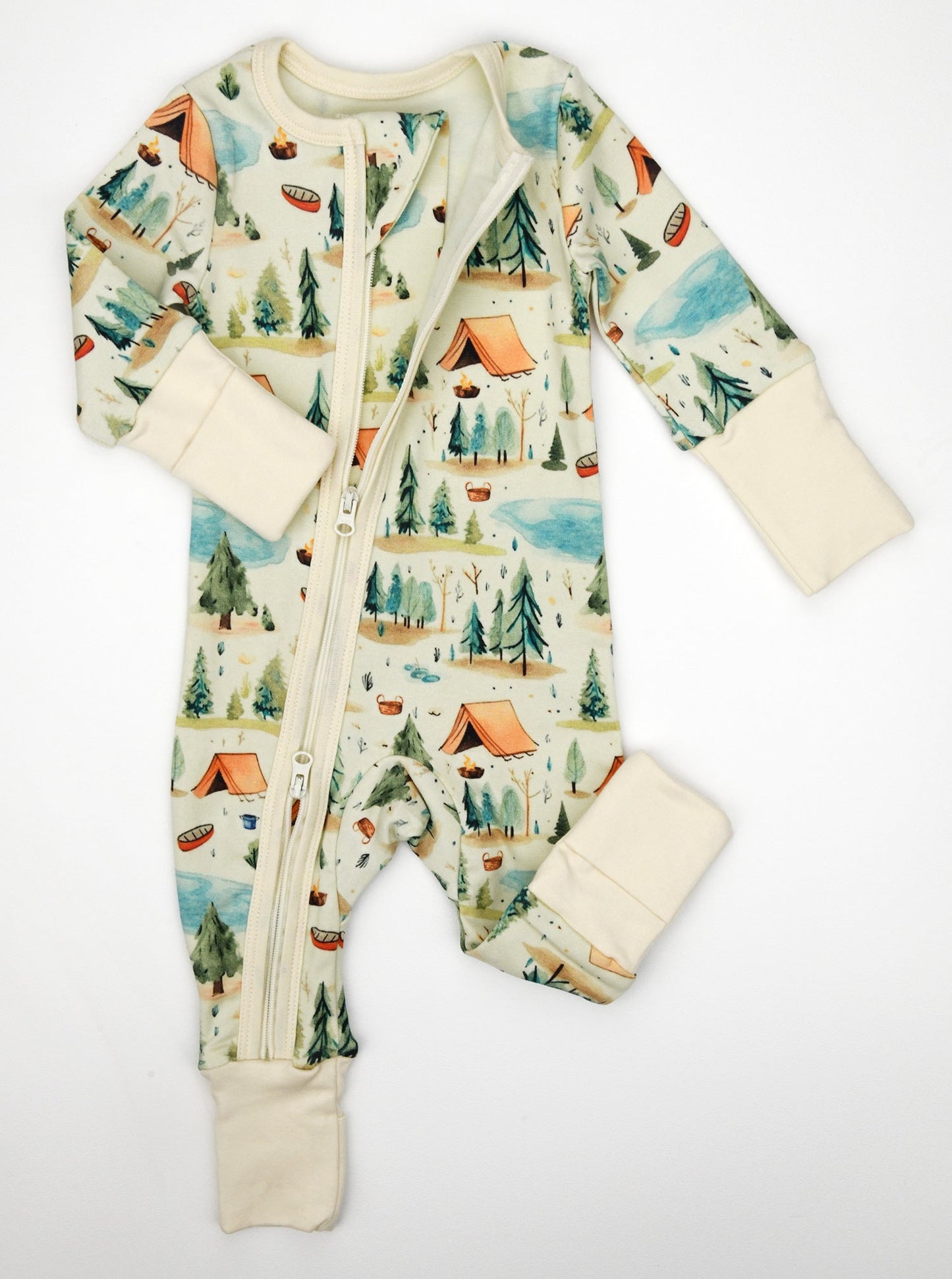 Organic Cotton Baby Pajamas 2-Way Zip Front Zipper Sleeper | North