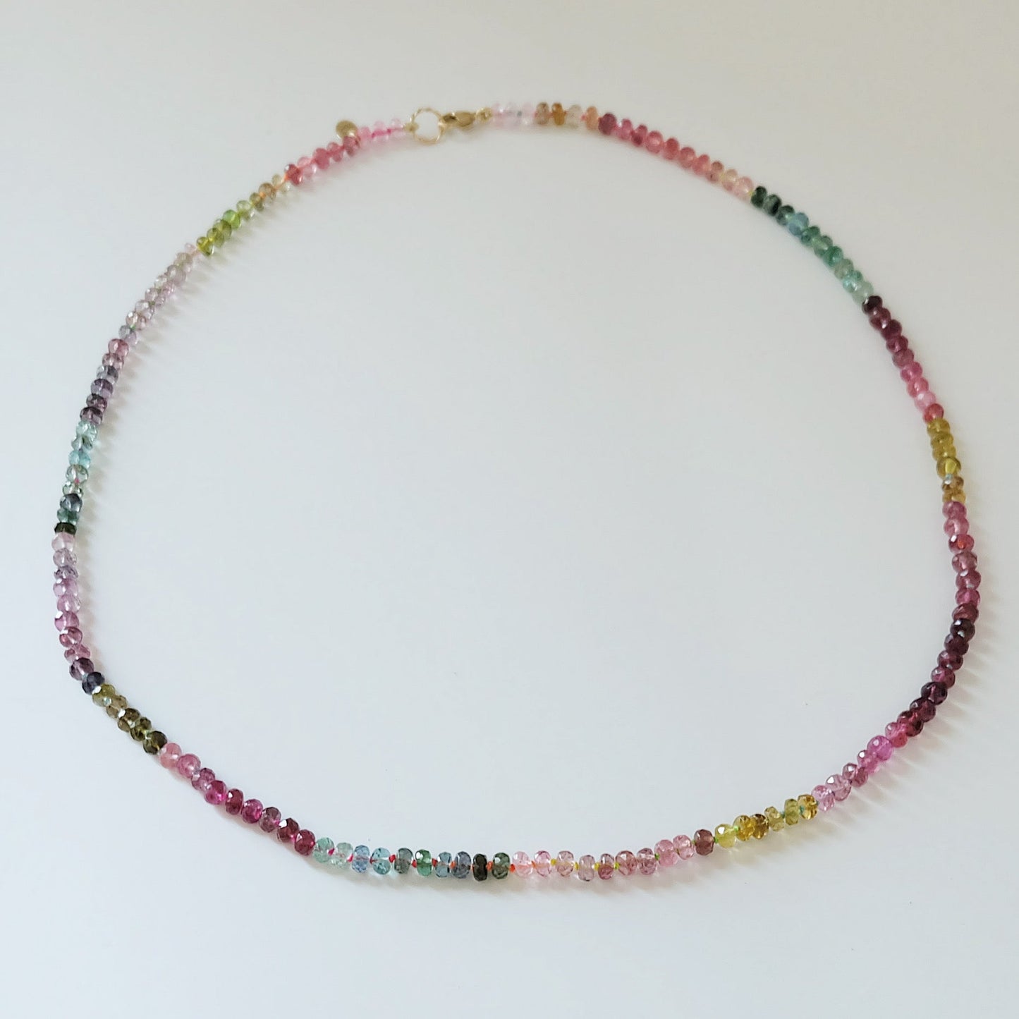 Watermelon Tourmaline Candy Necklace | 14K Gold Clasp