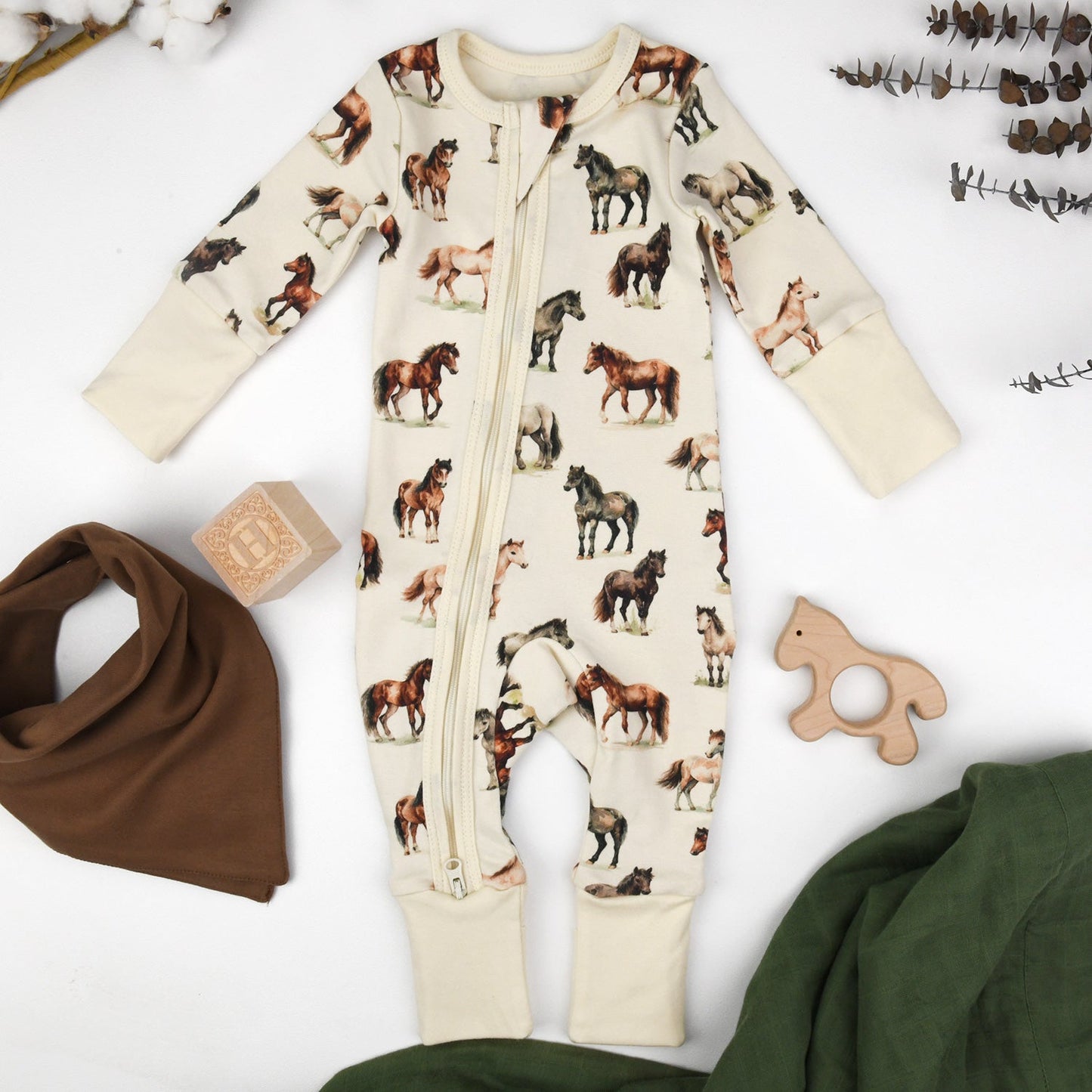 Organic Cotton Baby Pajamas 2-Way Zip Front Zipper Sleeper | Colt