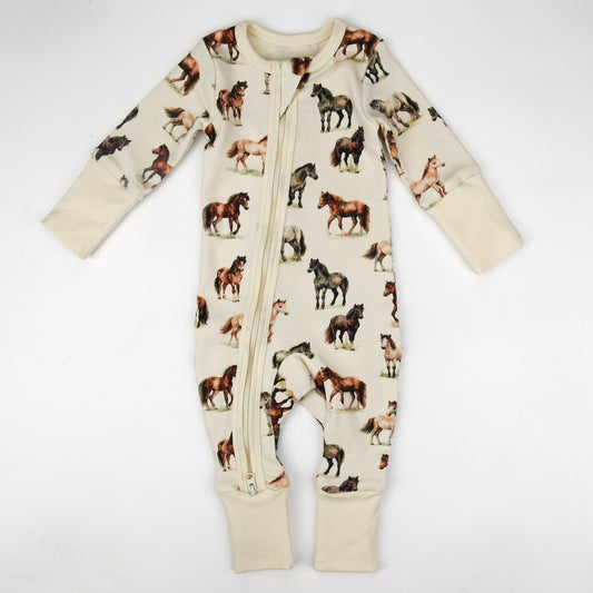 Organic Cotton Baby Pajamas 2-Way Zip Front Zipper Sleeper | Colt