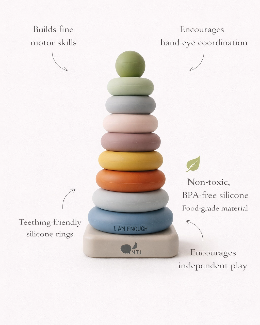 Silicone Ring Stacking Toy |10pc| LYTL®️