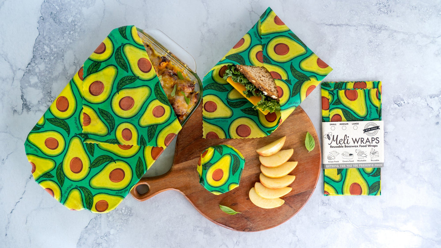 Beeswax Wrap Bulk Roll | Avocado Print