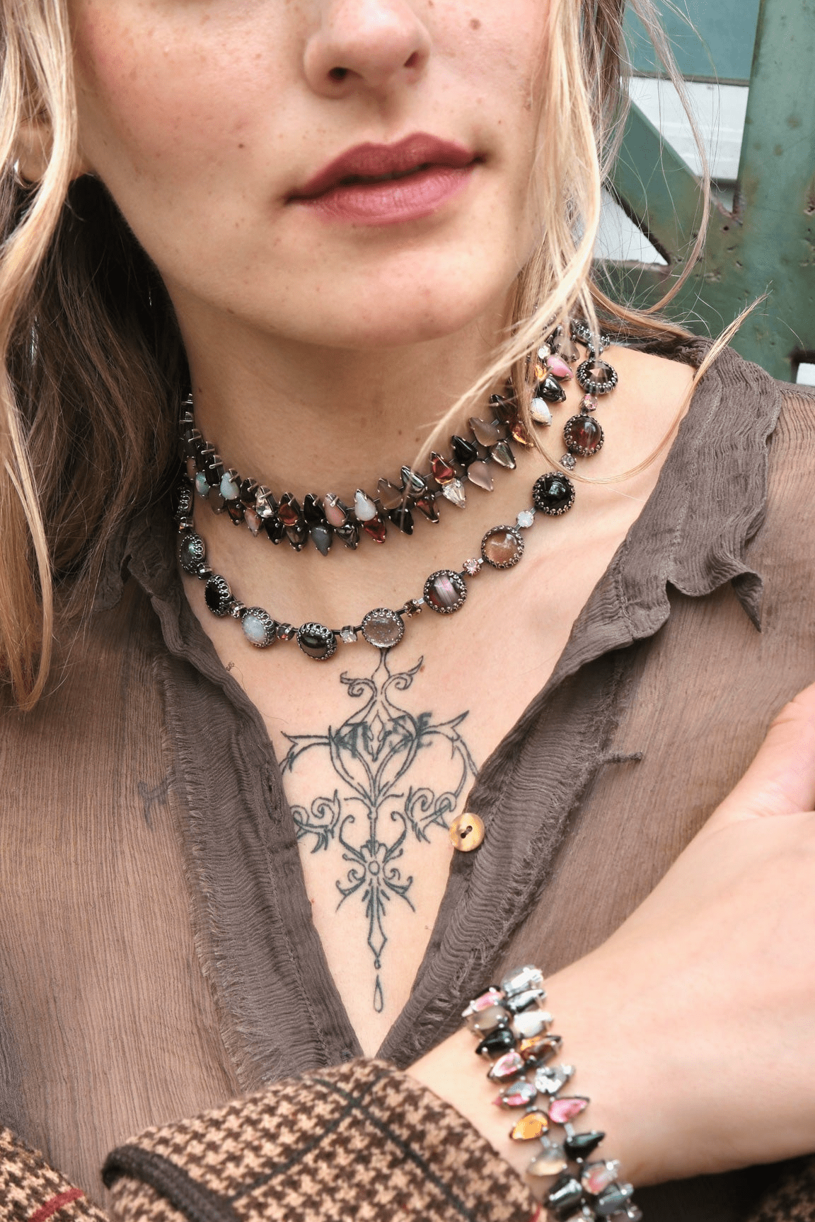 Paint Pot Layering Choker in Punk Rocks | Silver