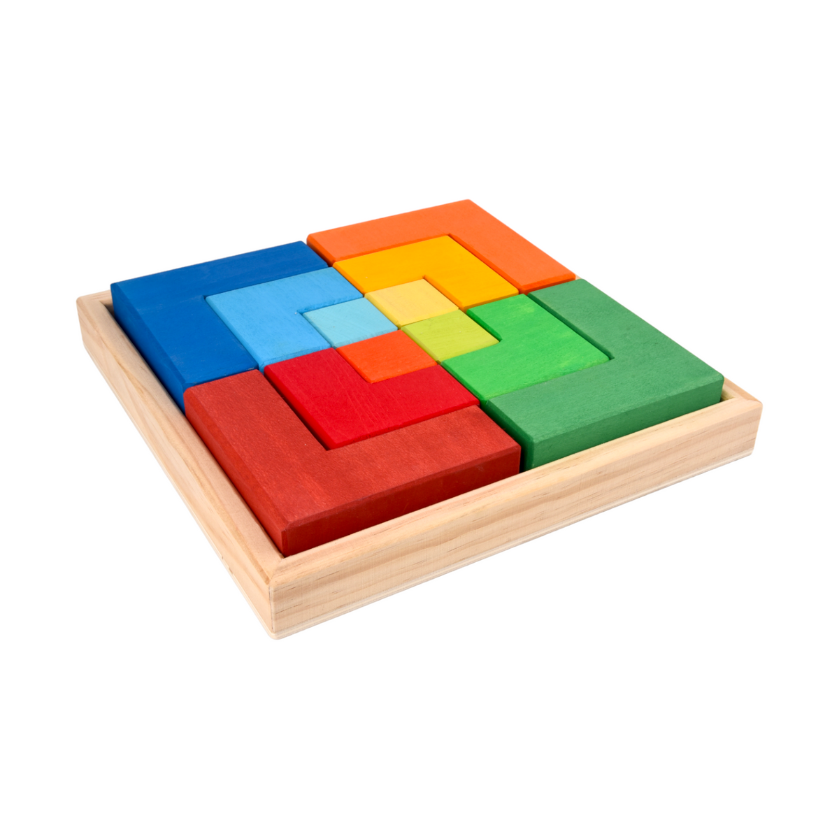 12-Piece Stained Large Rainbow Wooden Puzzle