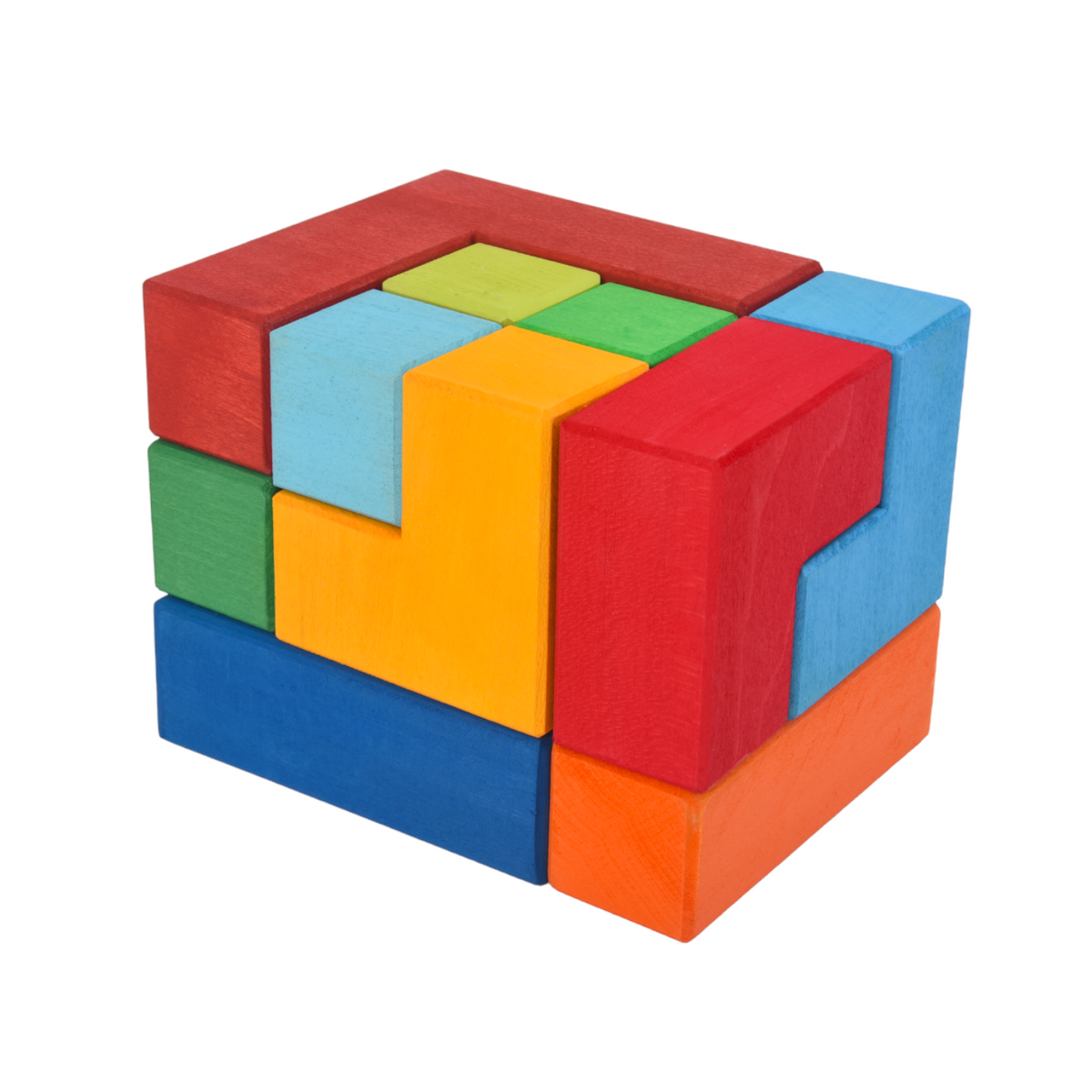 12-Piece Stained Large Rainbow Wooden Puzzle