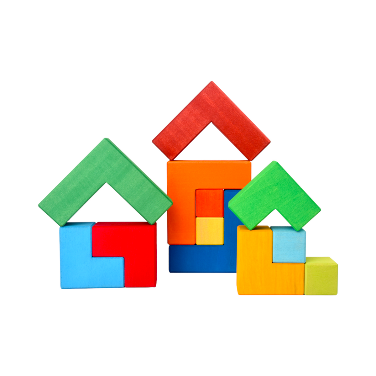 12-Piece Stained Large Rainbow Wooden Puzzle