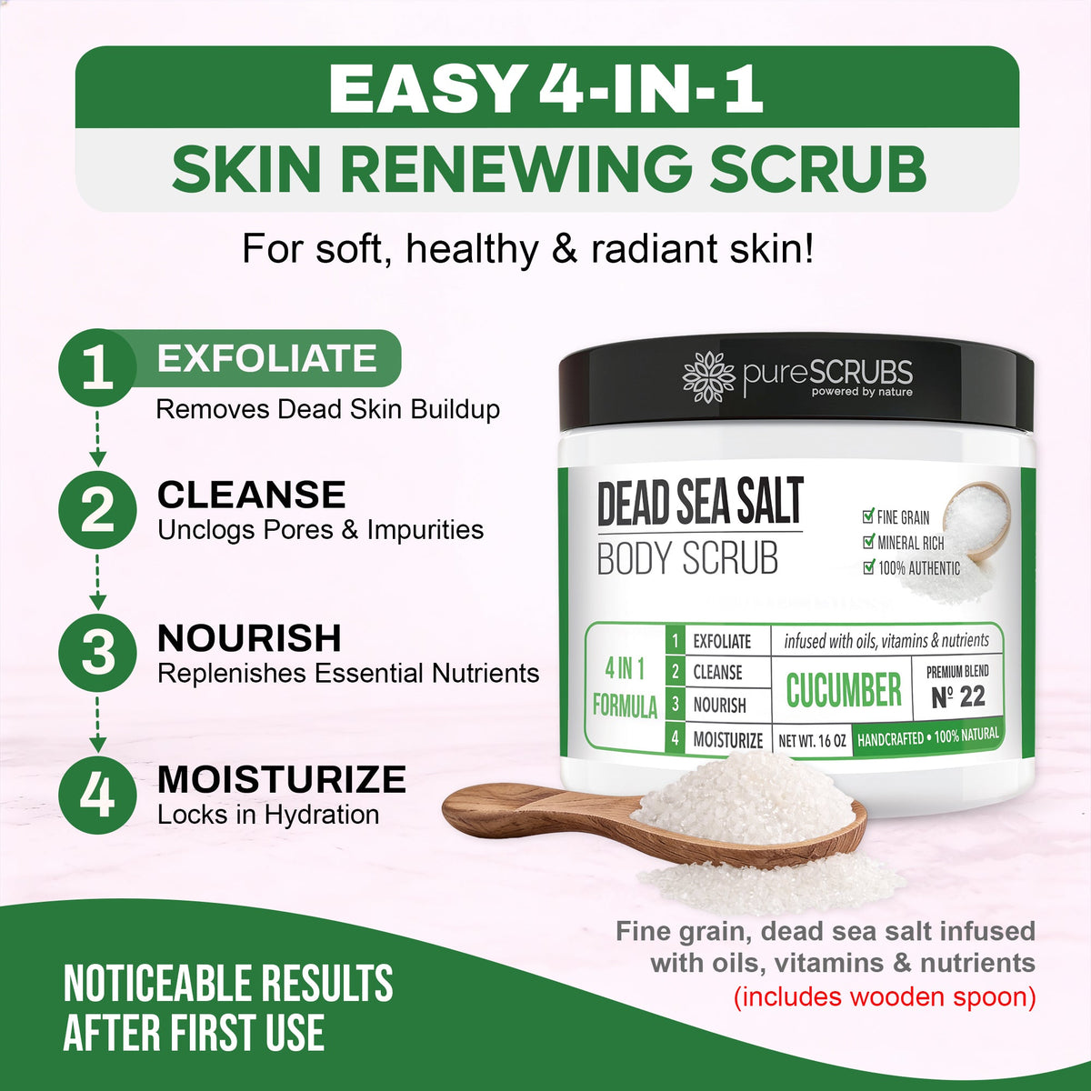 Cucumber Body Scrub | Dead Sea Salt