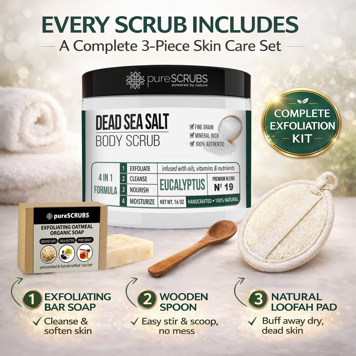 Eucalyptus Body Scrub | Dead Sea Salt