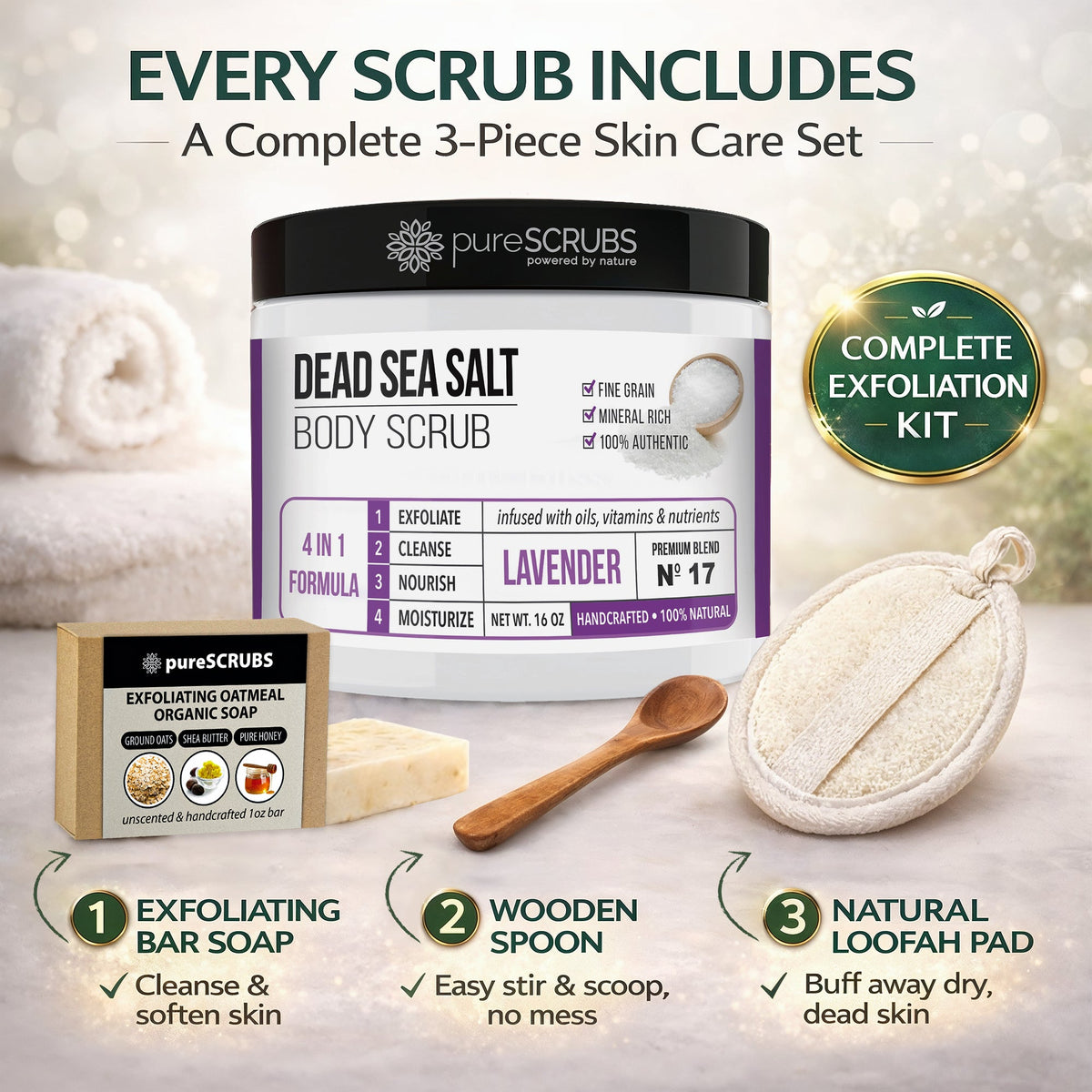 Lavender Body Scrub | Dead Sea Salt