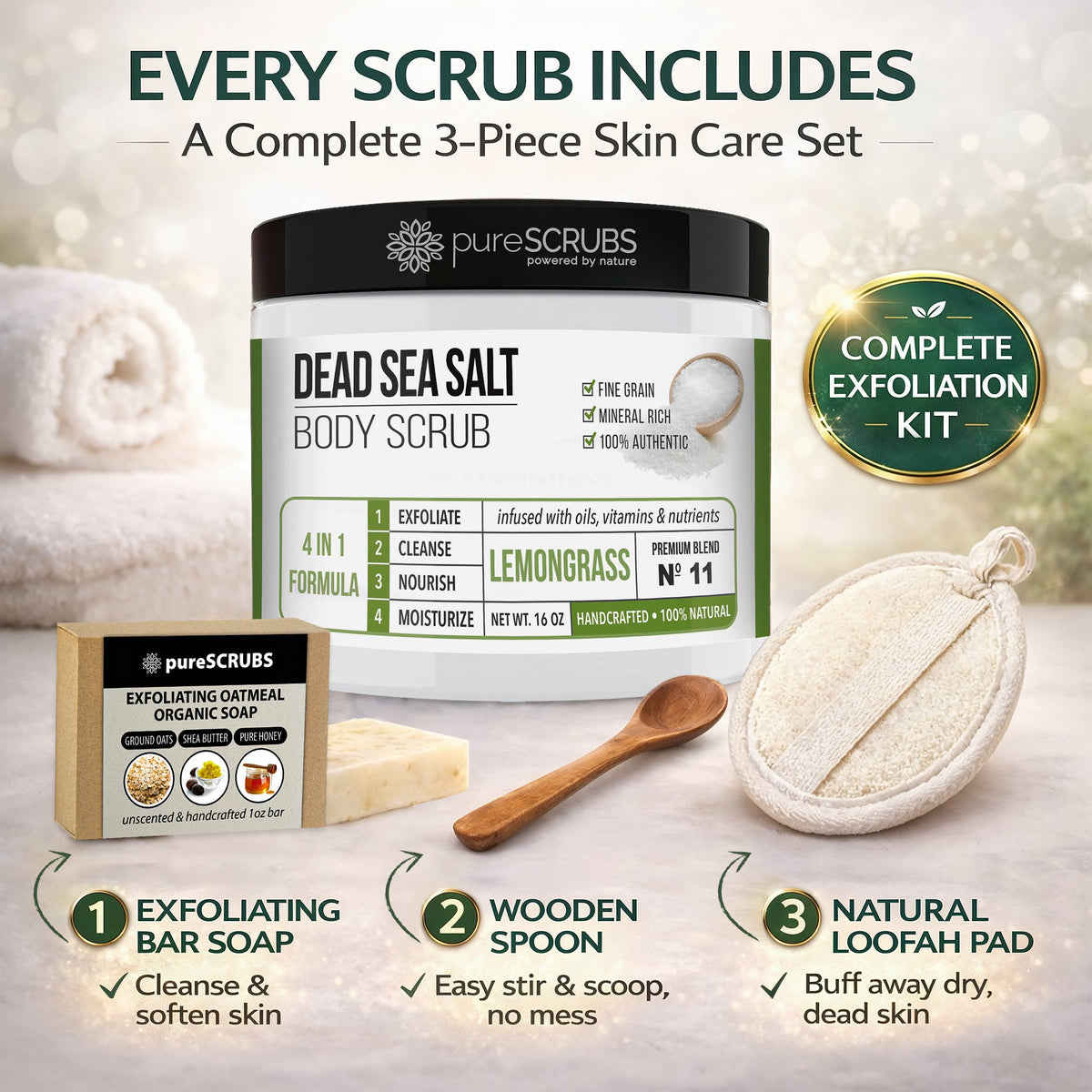 Lemongrass Body Scrub | Dead Sea Salt