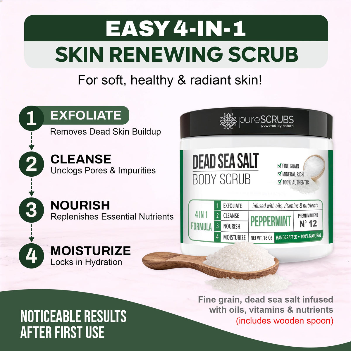 Peppermint Body Scrub | Dead Sea Salt
