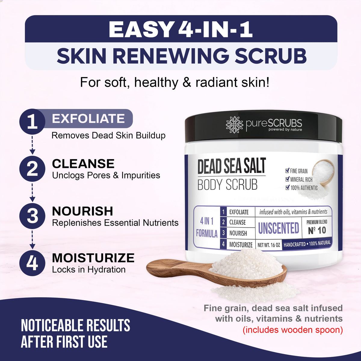 Unscented Body Scrub | Dead Sea Salt