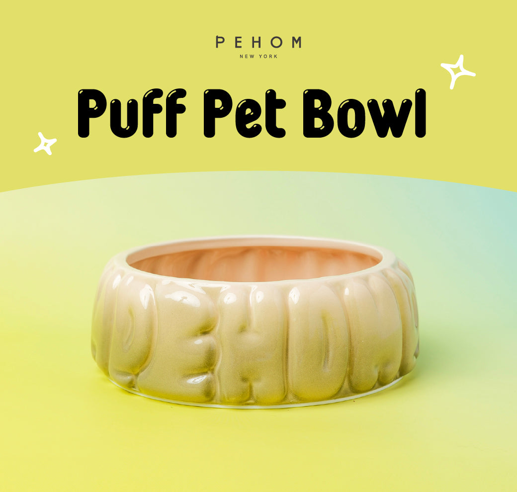 PEHOM | Puff Pet Bowl | Gradient Olive