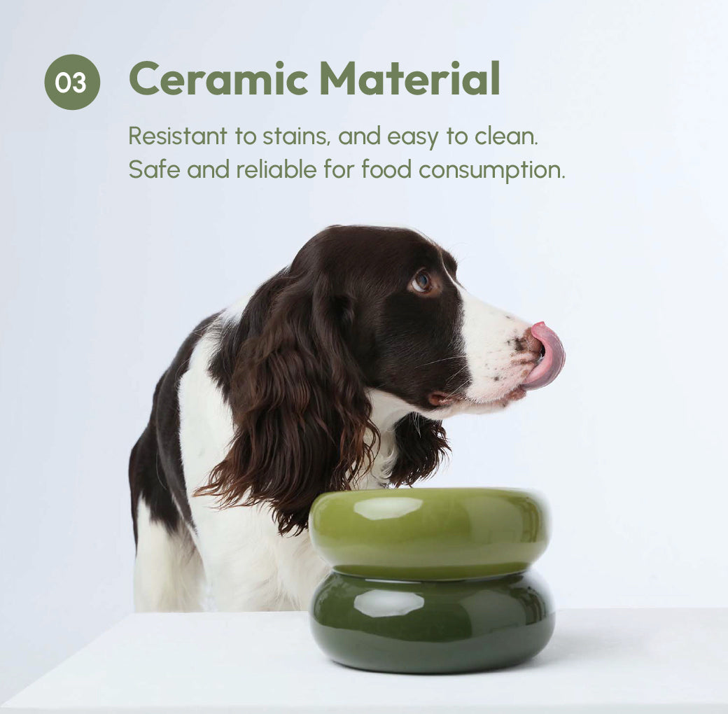PEHOM | Soufflé Pet Bowl | Avocado Green