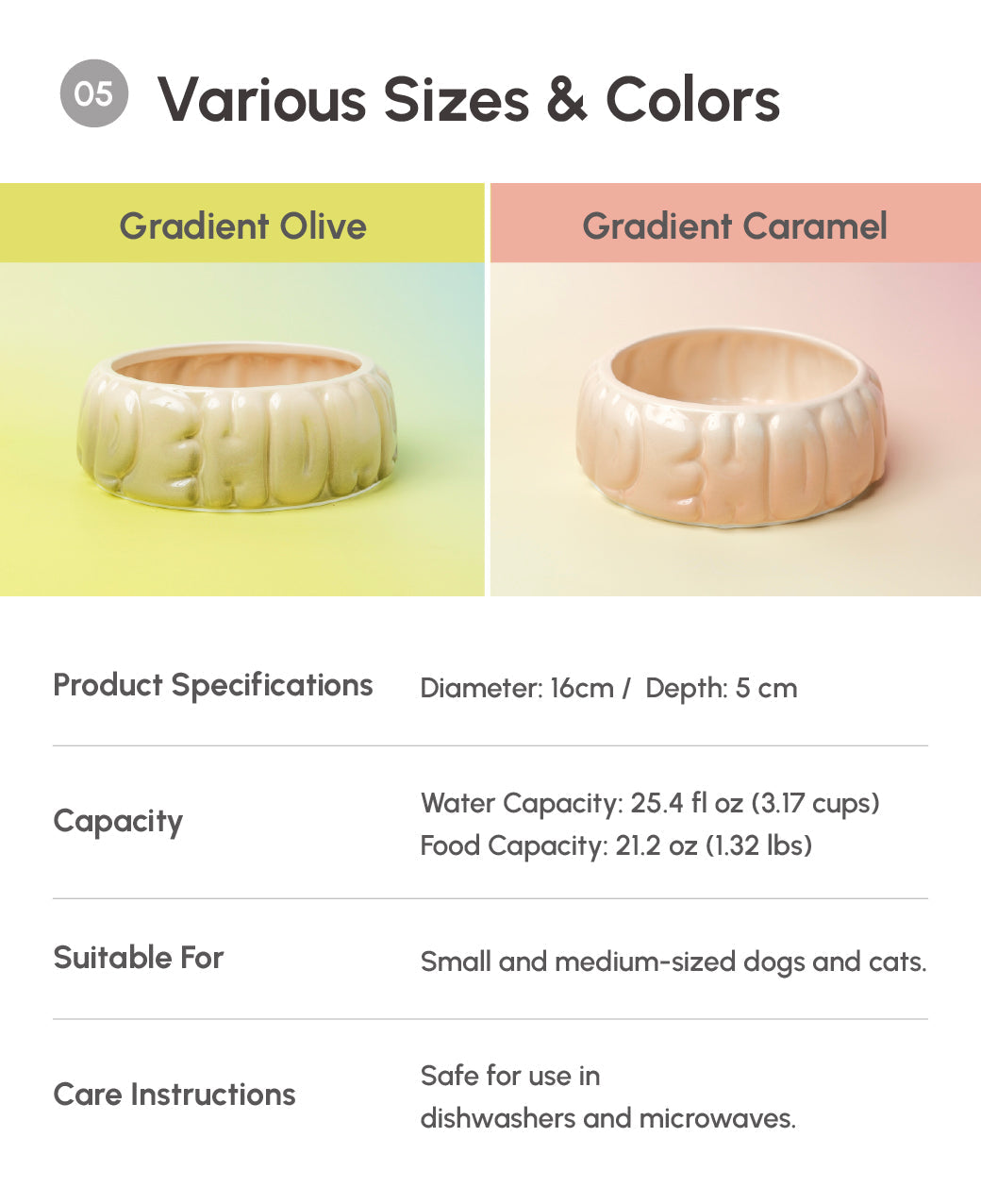 PEHOM | Puff Pet Bowl | Gradient Caramel
