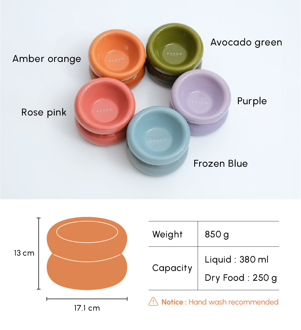 PEHOM | Soufflé Pet Bowl | Amber Orange