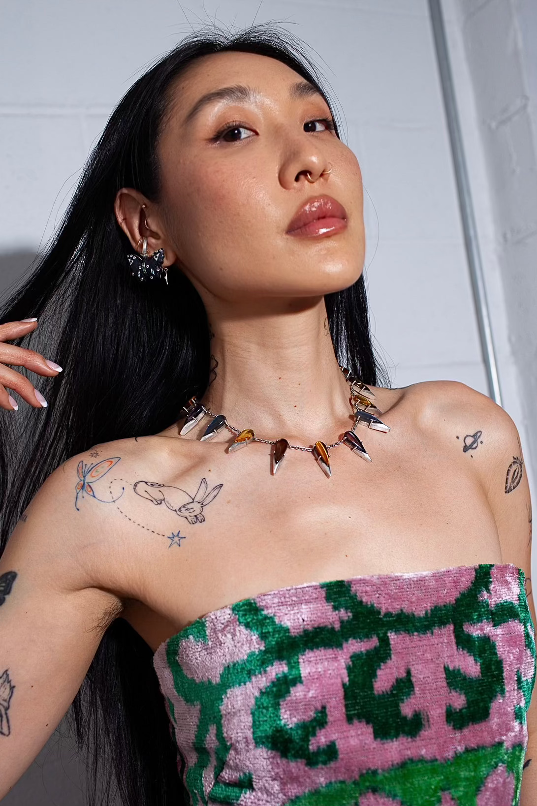 Saber Tooth Necklace in Angora | Silver