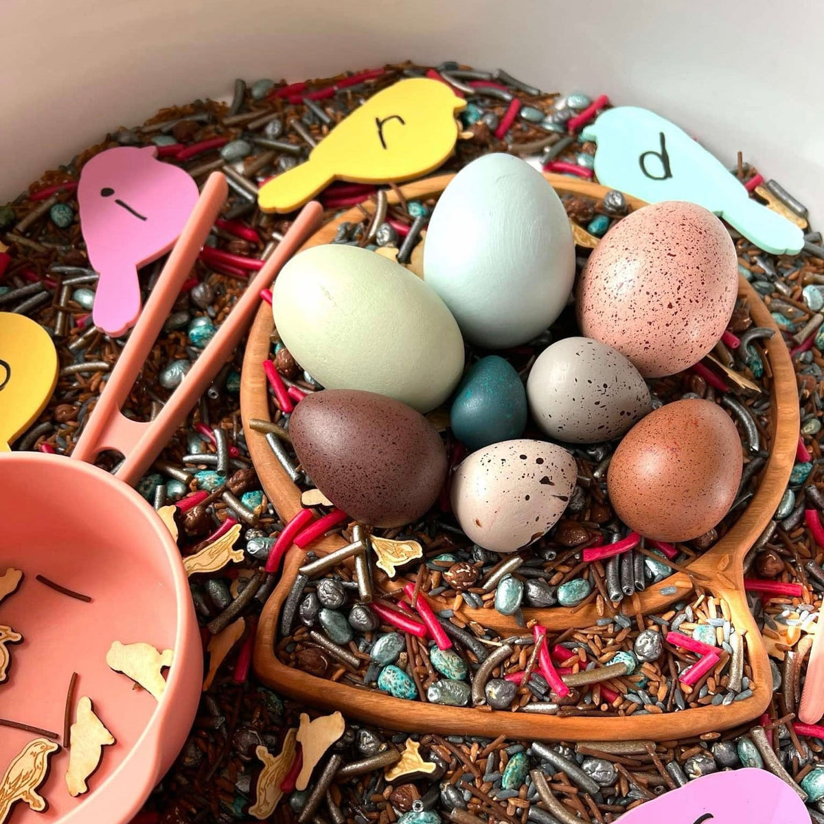 12-Piece Wooden Bird Eggs Set