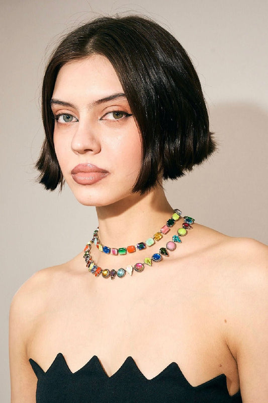 Layering Choker in Kaleidoscope | Silver