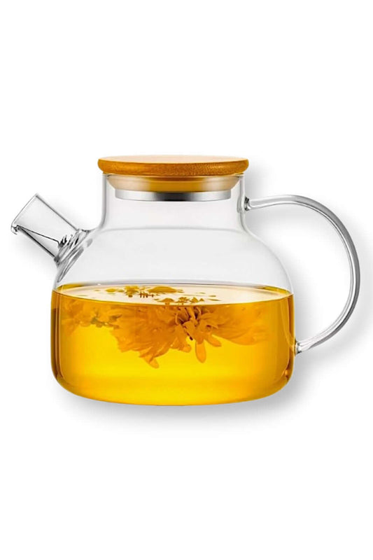 Large Glass Teapot for Loose Leaf Tea with Lid