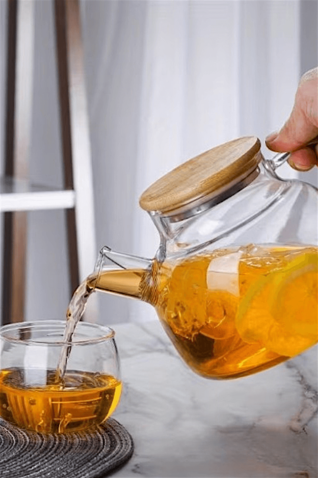 Large Glass Teapot for Loose Leaf Tea with Lid