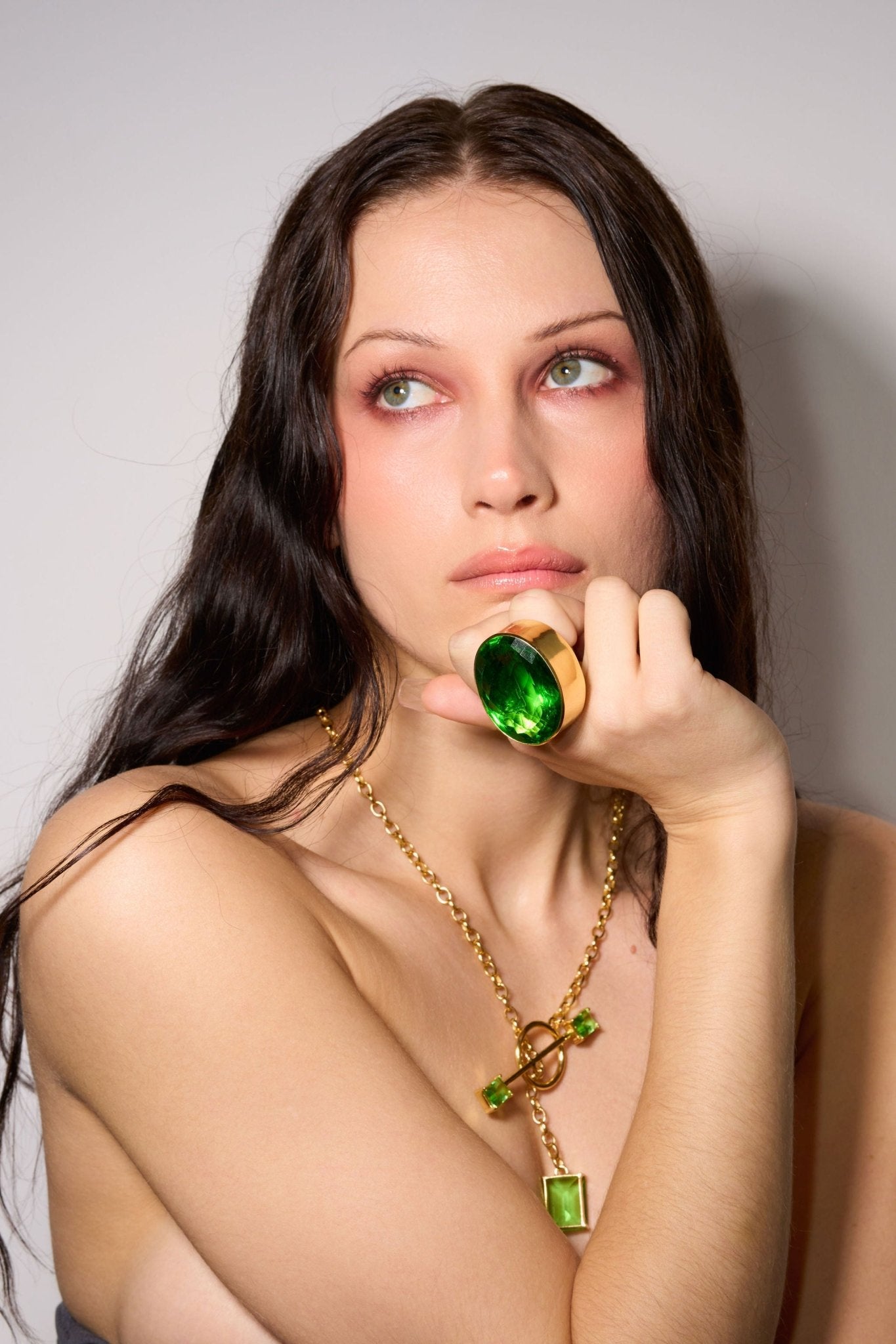 Oval Colossus Ring in Green Envy | Gold