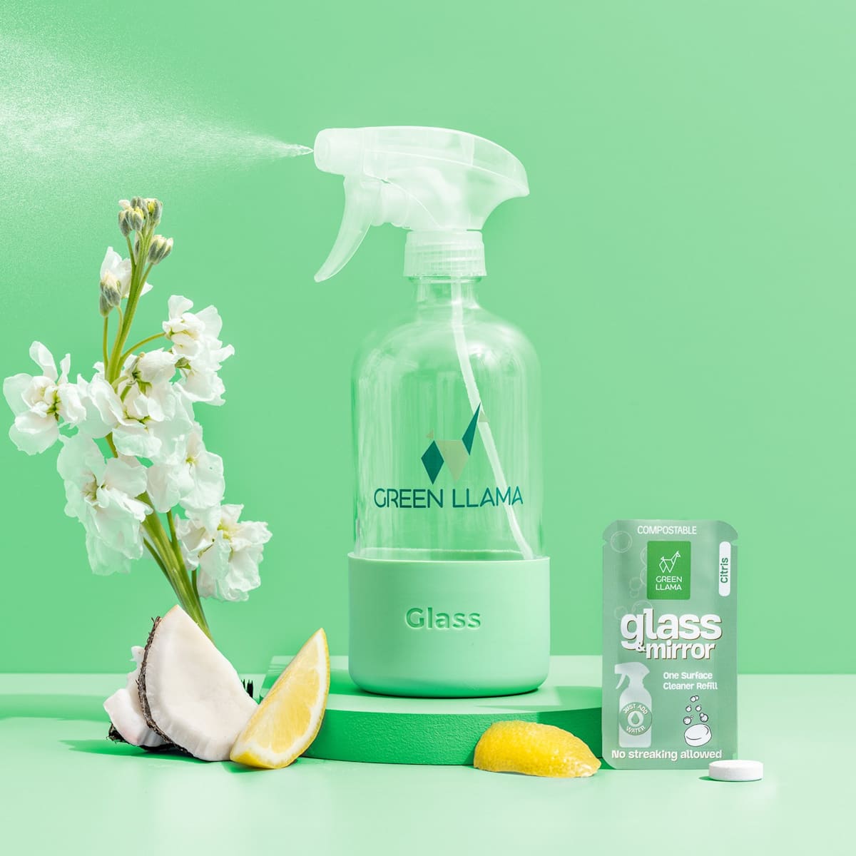 Streak-Free Glass & Mirror Cleaner Kit with Litsea Cubeba Fragrance