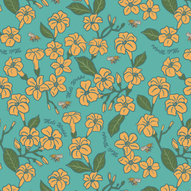 Beeswax Wrap Bulk Roll | Puakenikeni + Bee Print