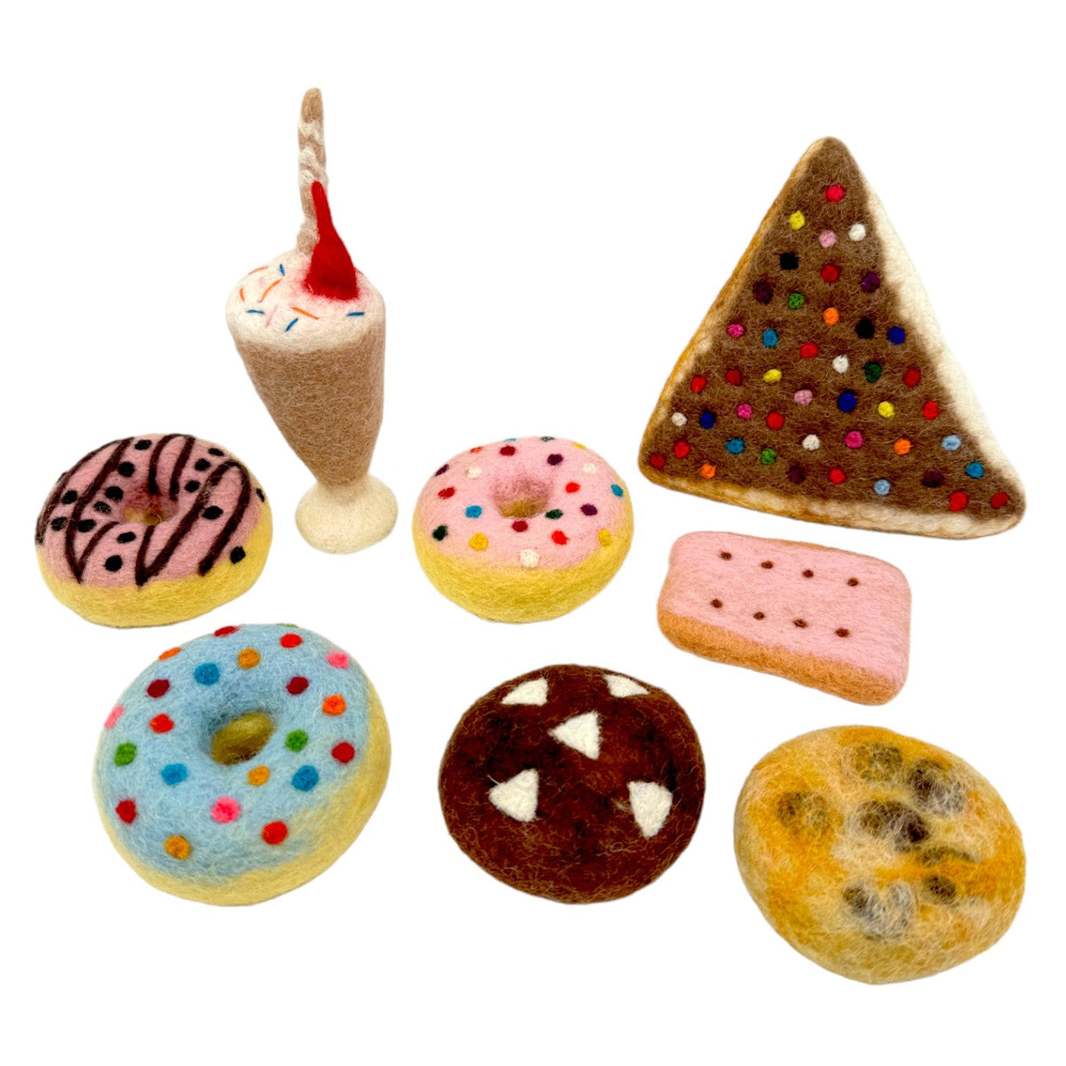 Handmade in Nepal 100% | Wool Felt Foods Play Set