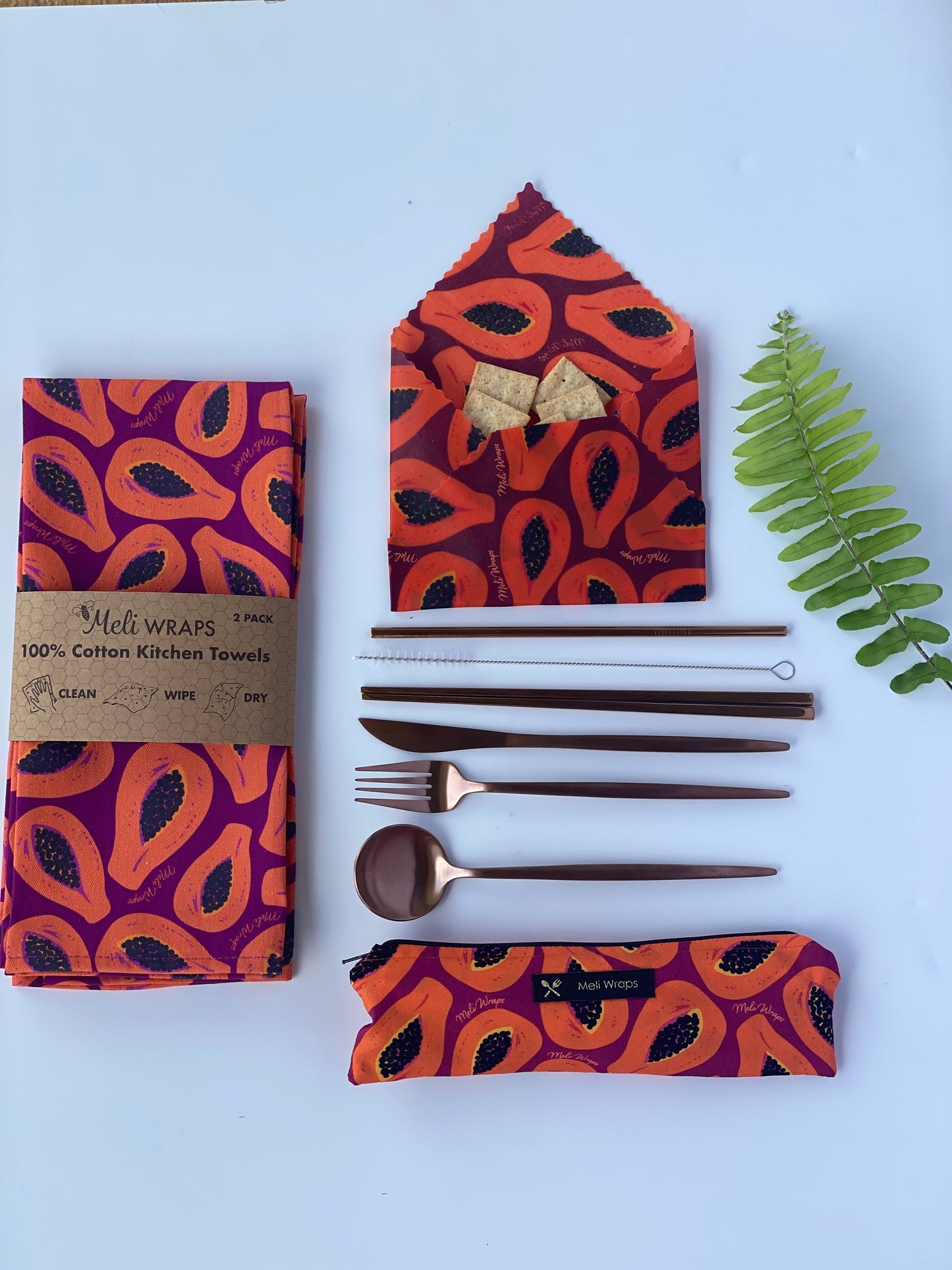 Papaya Kitchen Towel 100% Cotton | Set of 2