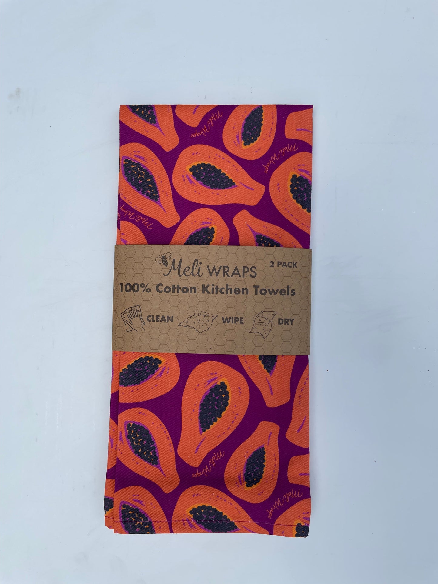Papaya Kitchen Towel 100% Cotton | Set of 2