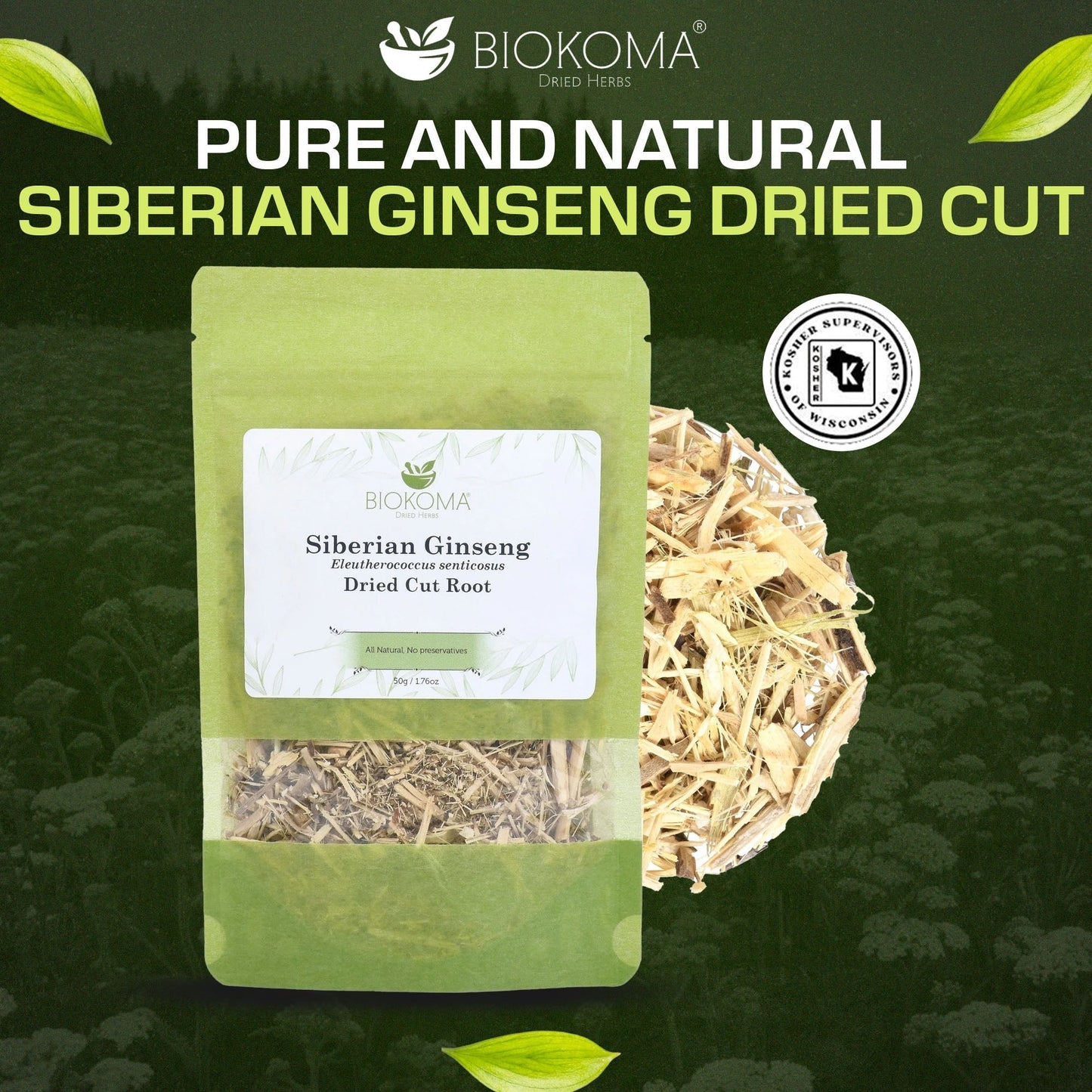Siberian Ginseng | Premium Loose Leaf Dried Cut Root