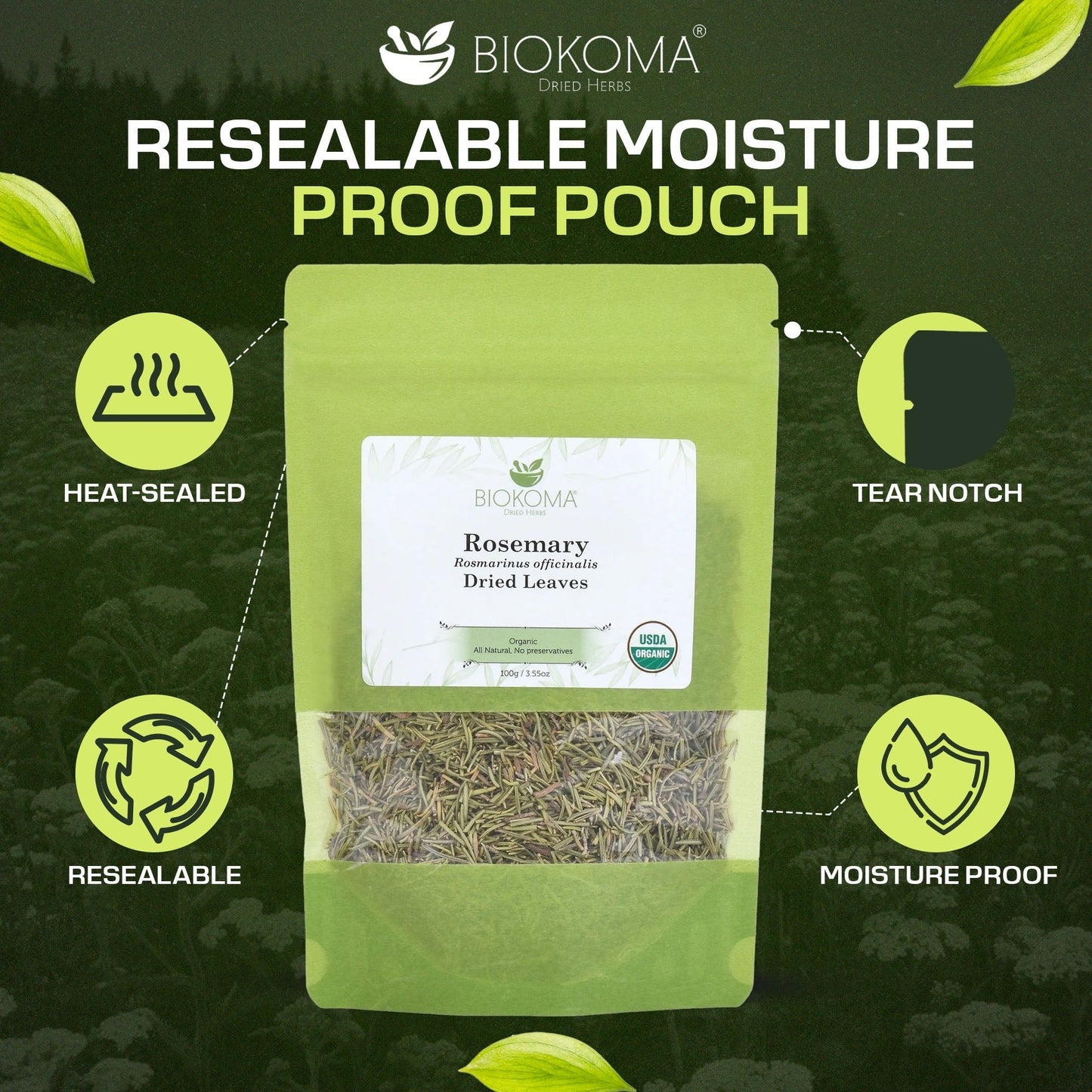 Organic Rosemary | Premium Loose Leaf Dried Leaves
