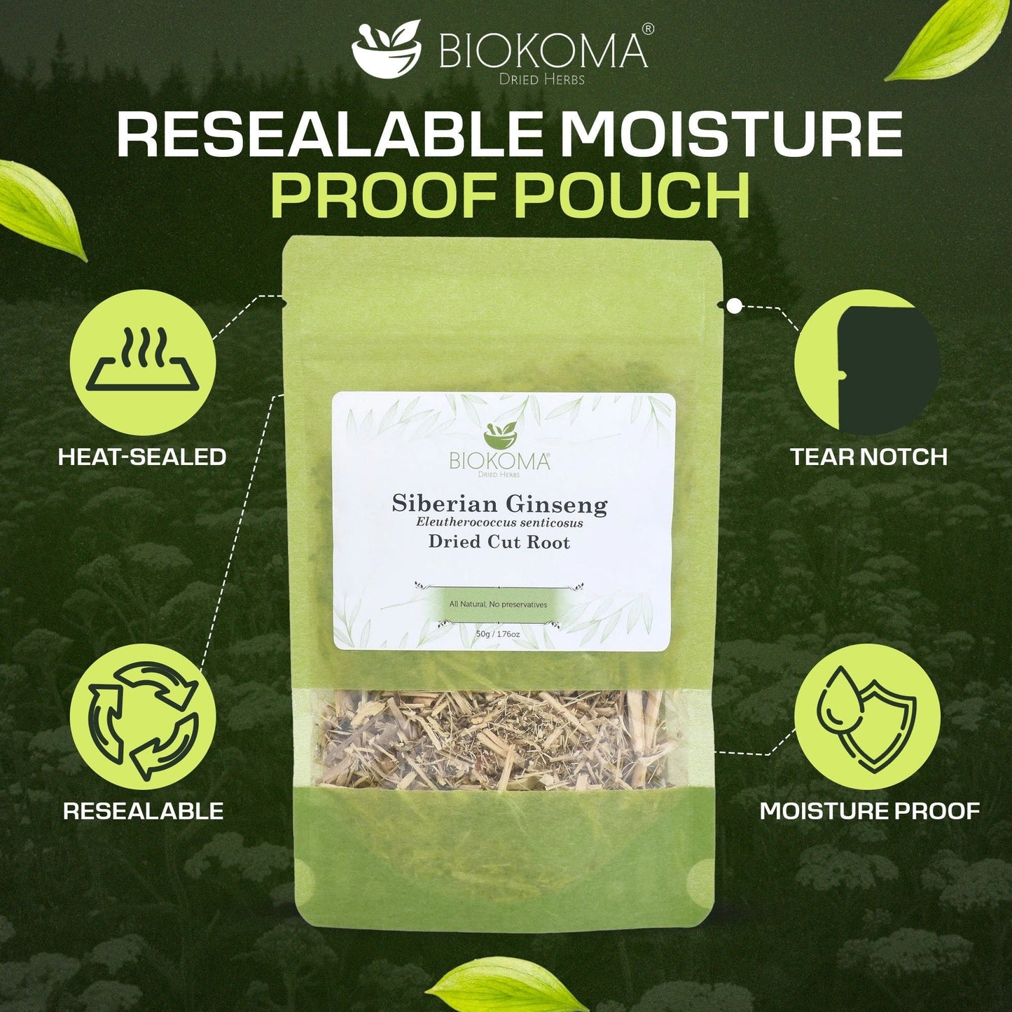 Siberian Ginseng | Premium Loose Leaf Dried Cut Root