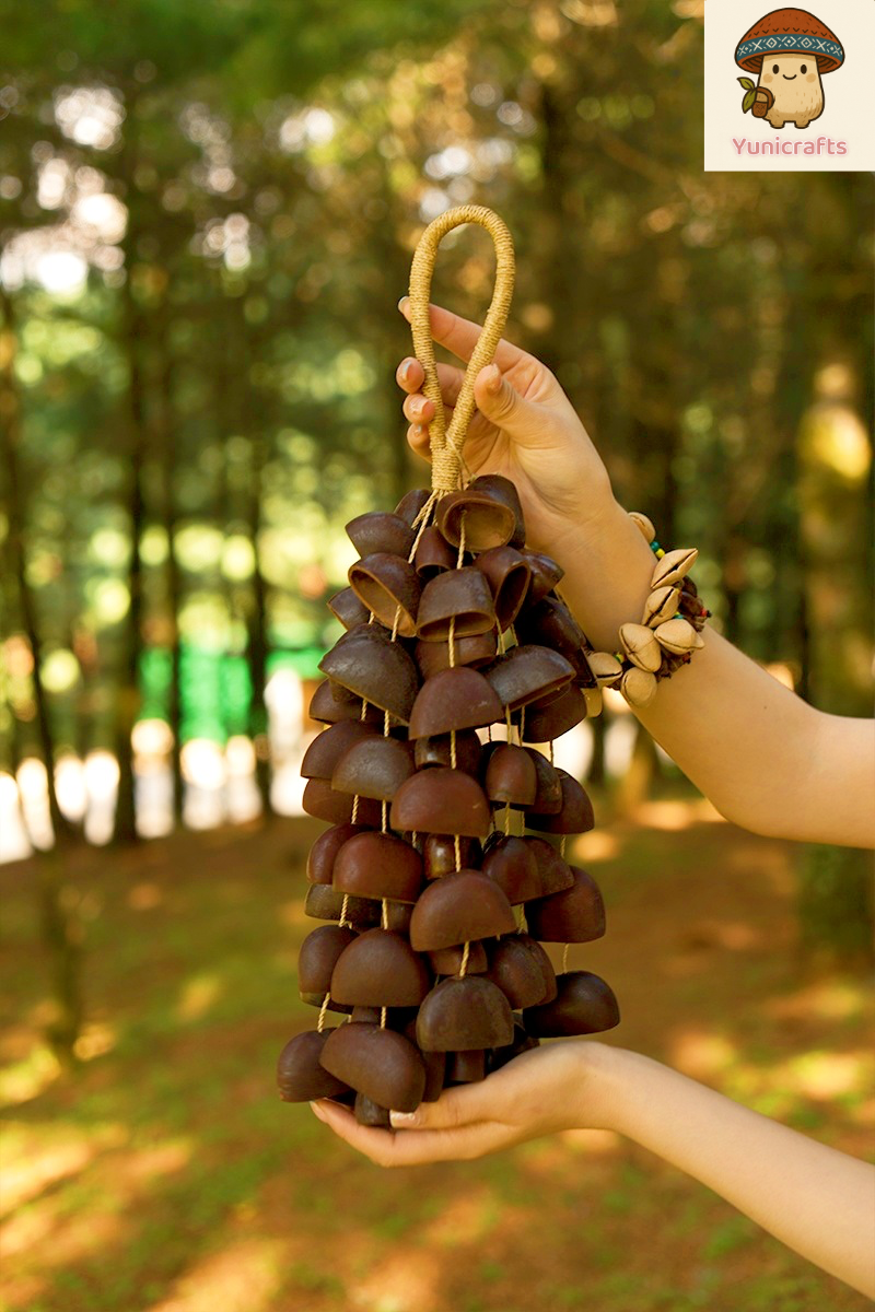 Handmade Juju Duckfoot Vine Seed Shell Hand Bell