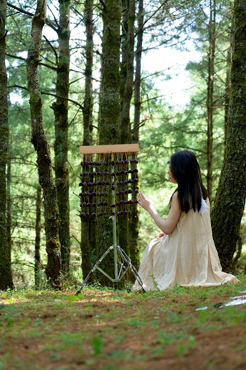 Handmade Juju Duckvine Seed Shell Bar Wind Chime