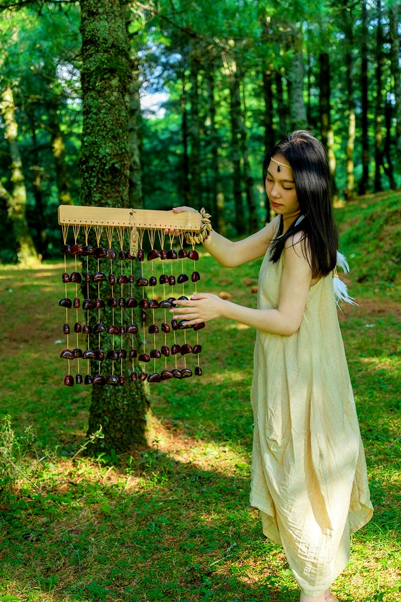 Handmade Juju Duckvine Seed Shell Bar Wind Chime