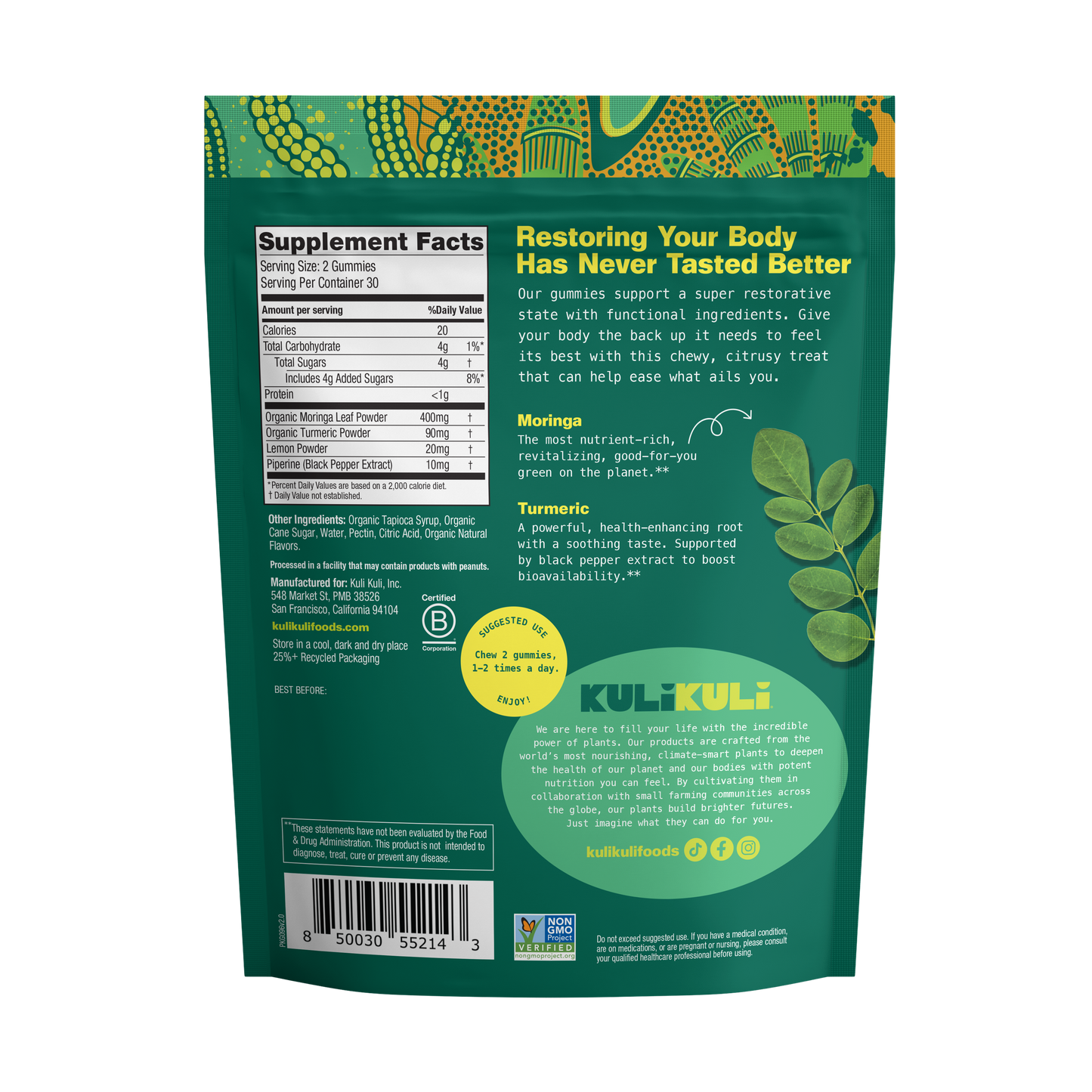 Moringa + Turmeric Superfood Gummies