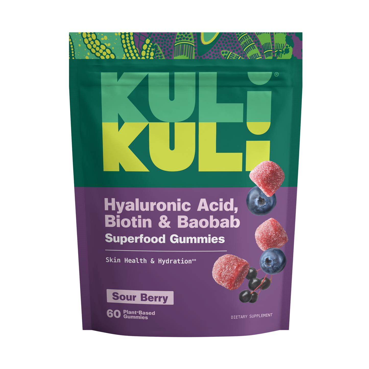 Hyaluronic Acid, Biotin + Baobab Superfood Gummies