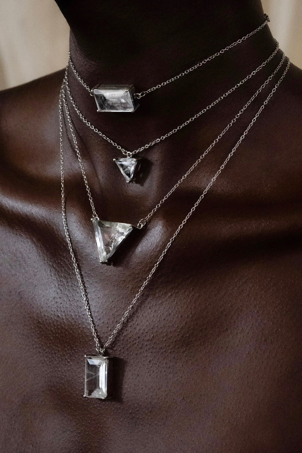 Obscura Stacking Shards in Striated Crystal | Silver