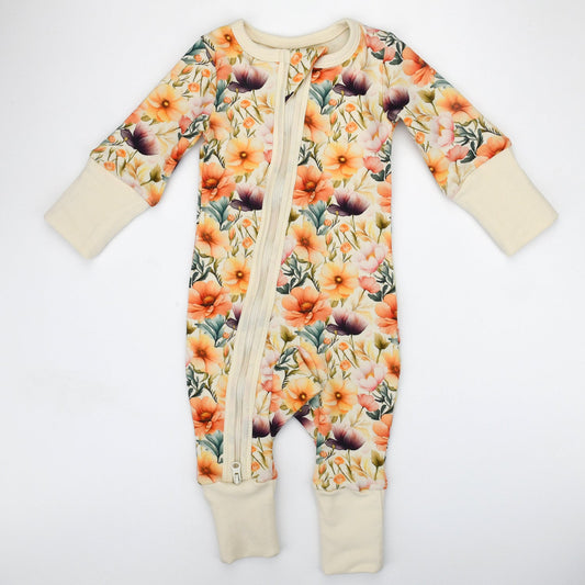 Organic Cotton Baby Pajamas 2-Way Zip Front Zipper Sleeper | Lilly