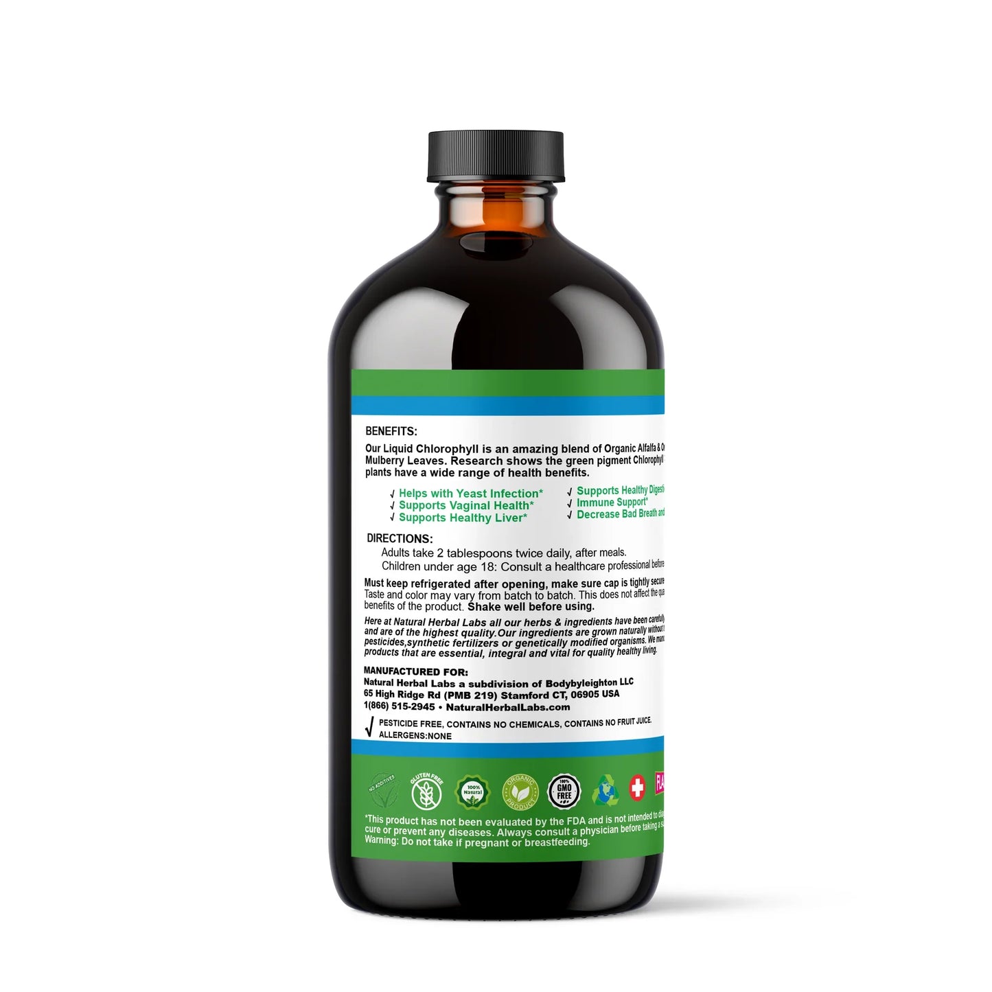 Organic Liquid Chlorophyll | Alfalfa + White Mulberry Detox Formula