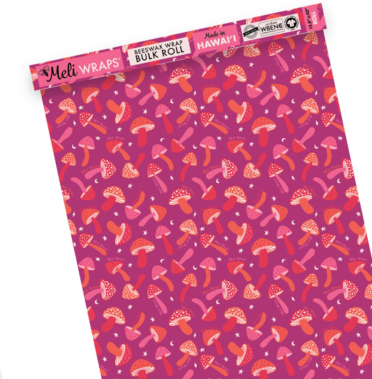 Beeswax Wrap Bulk Roll | Mushroom Print